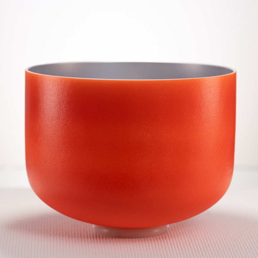 12" A+0 Setting Sun Crystal Singing Bowl, Silver inside from Sacred Singing Bowls™