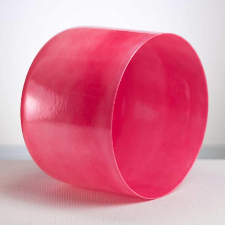 Pink crystal singing bowl for sound healing