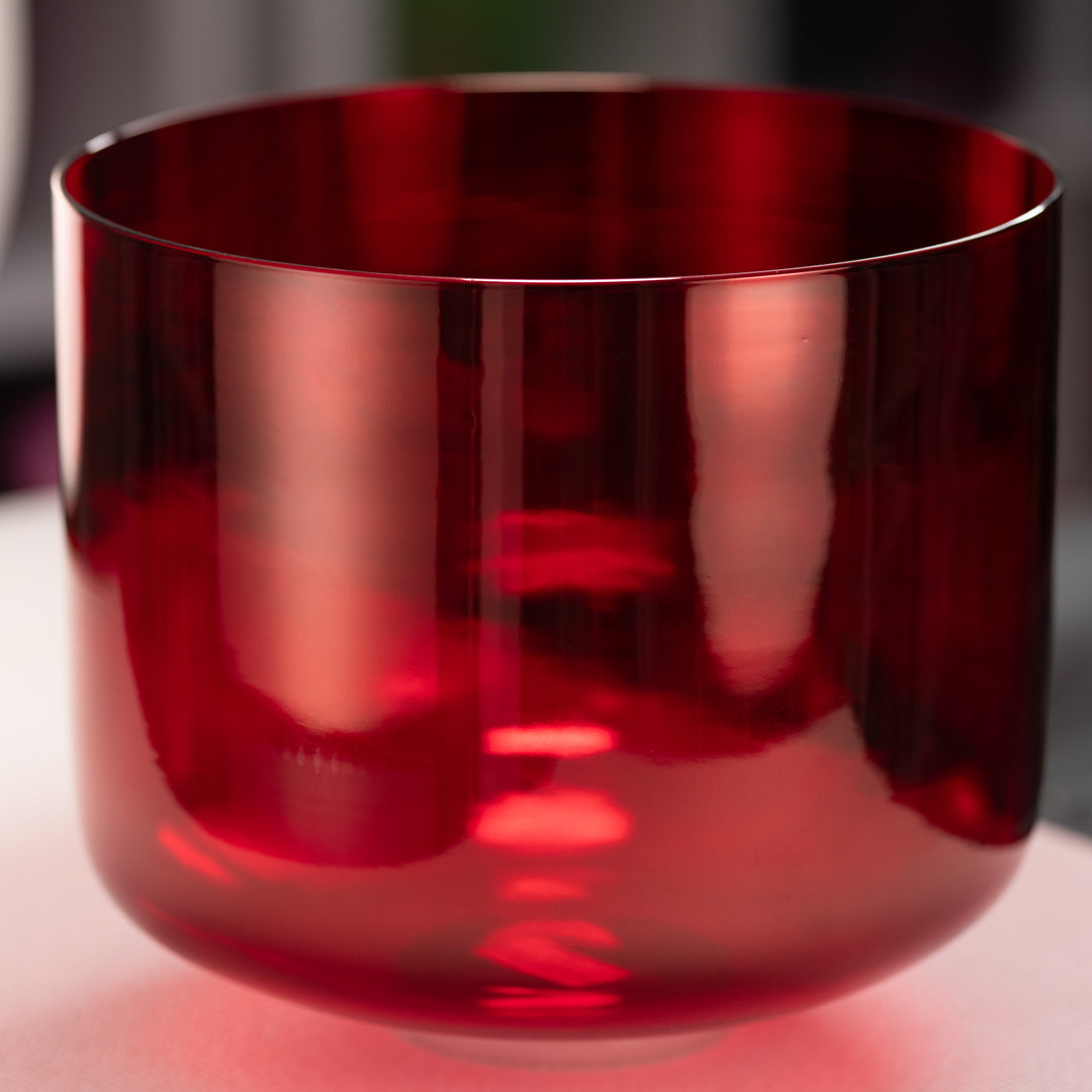 12" B-9 Ruby Ray Crystal Singing Bowl, Perfect Pitch from Sacred Singing Bowls