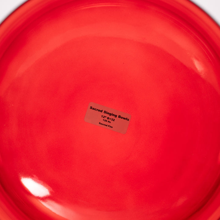 Sacred Singing Bowls™ product label with bowl specifications