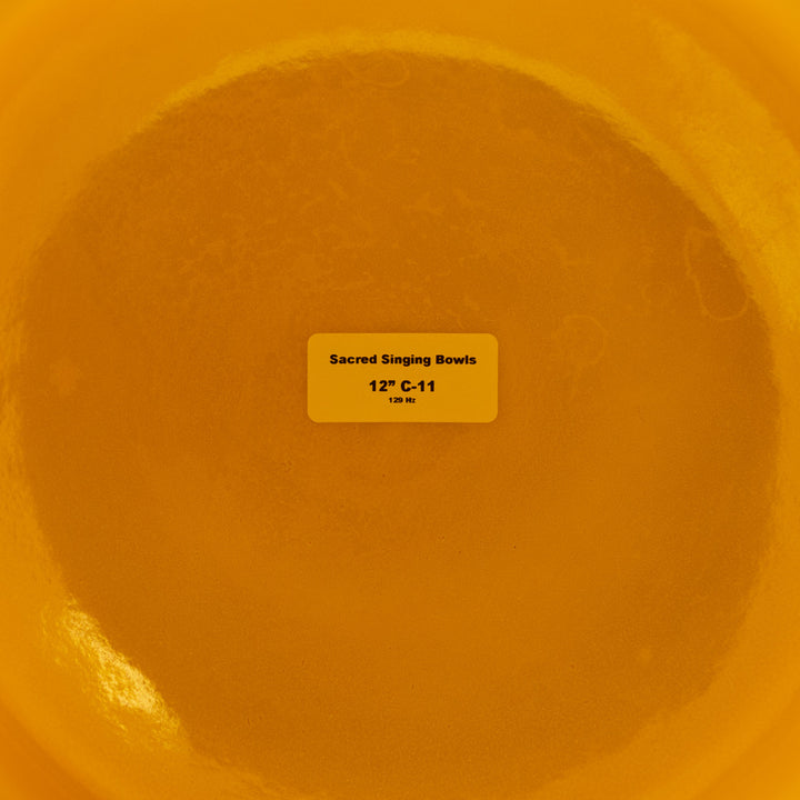 Sacred Singing Bowls™ product label with specifications