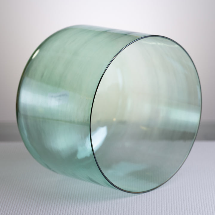 Green crystal singing bowl, C note
