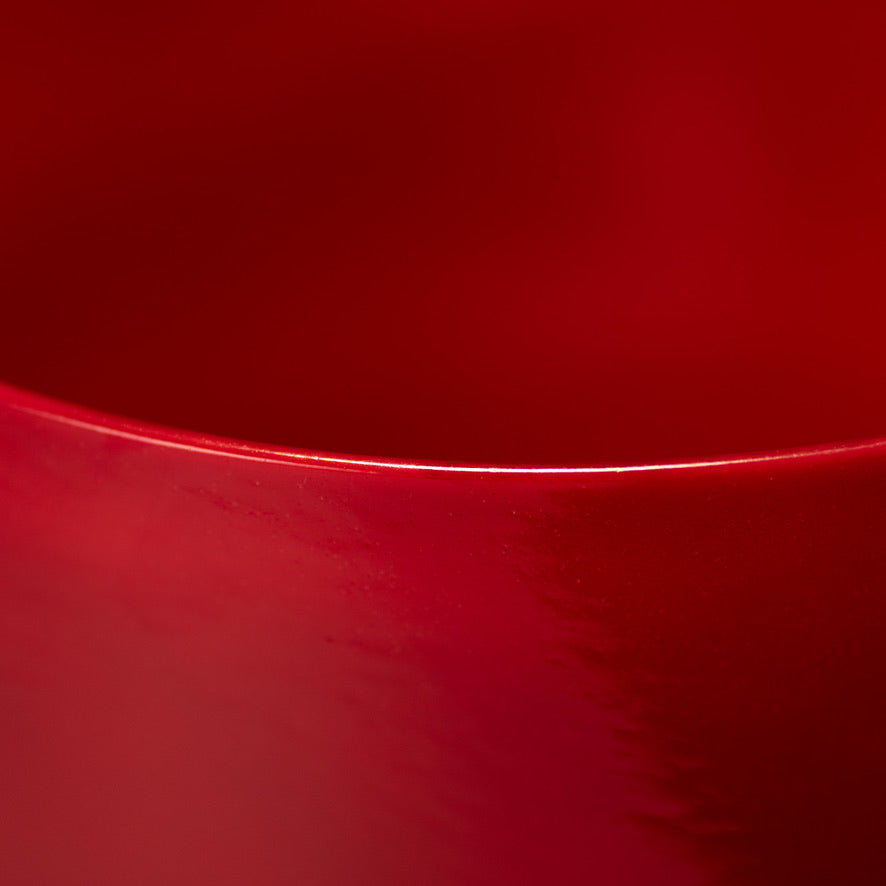 Red crystal singing bowl for sound healing