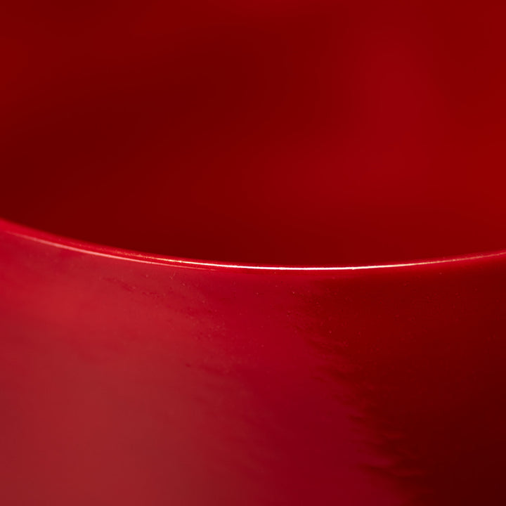 Red crystal singing bowl for sound healing