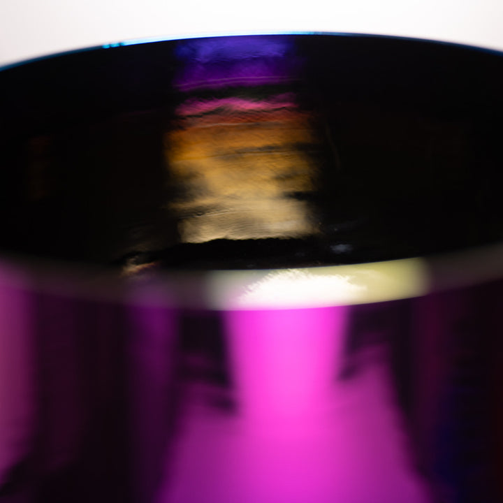 Crystal singing bowl close up