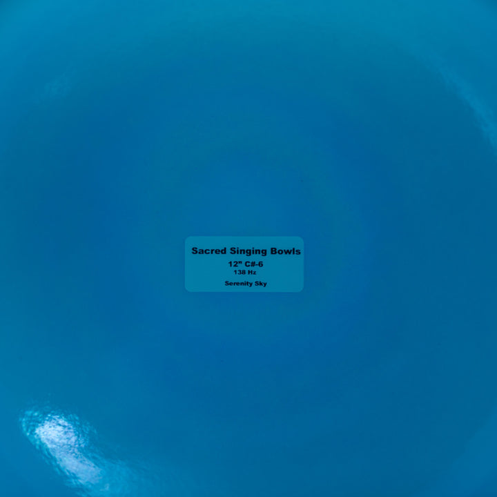 Sacred Singing Bowls™ product label with bowl specifications