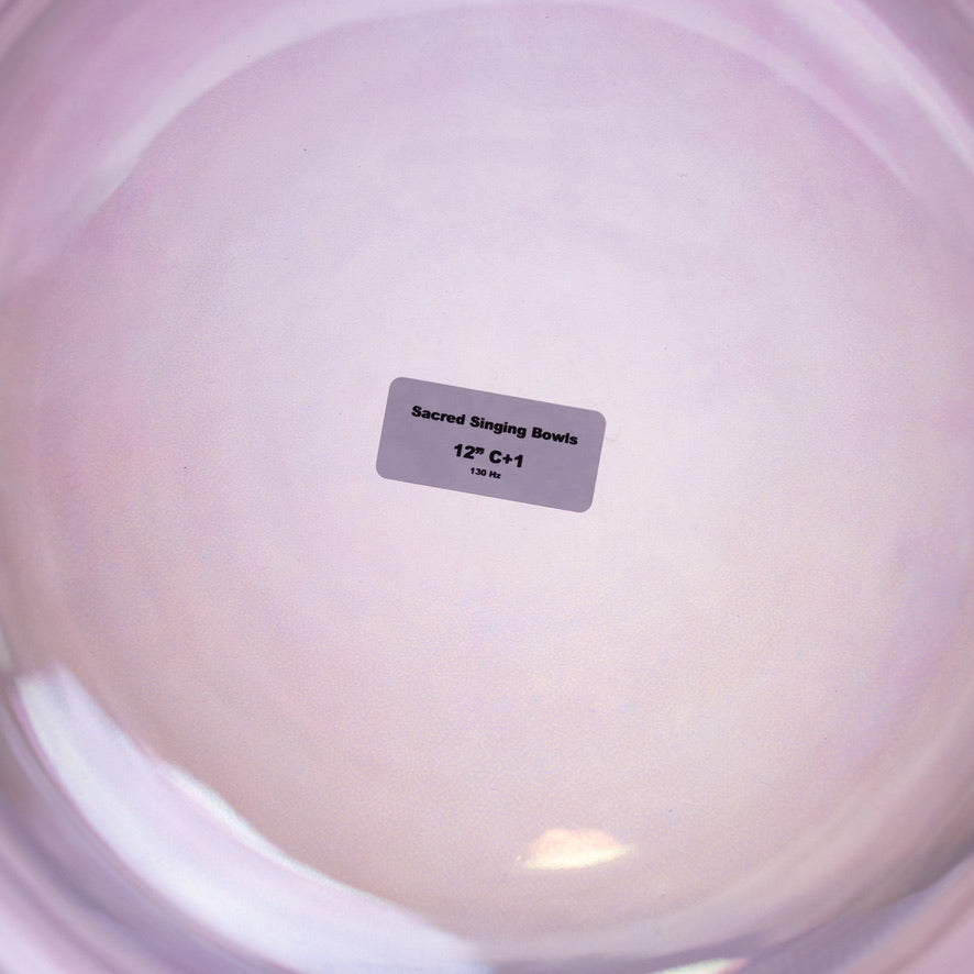 Sacred Singing Bowls™ label with bowl specifications