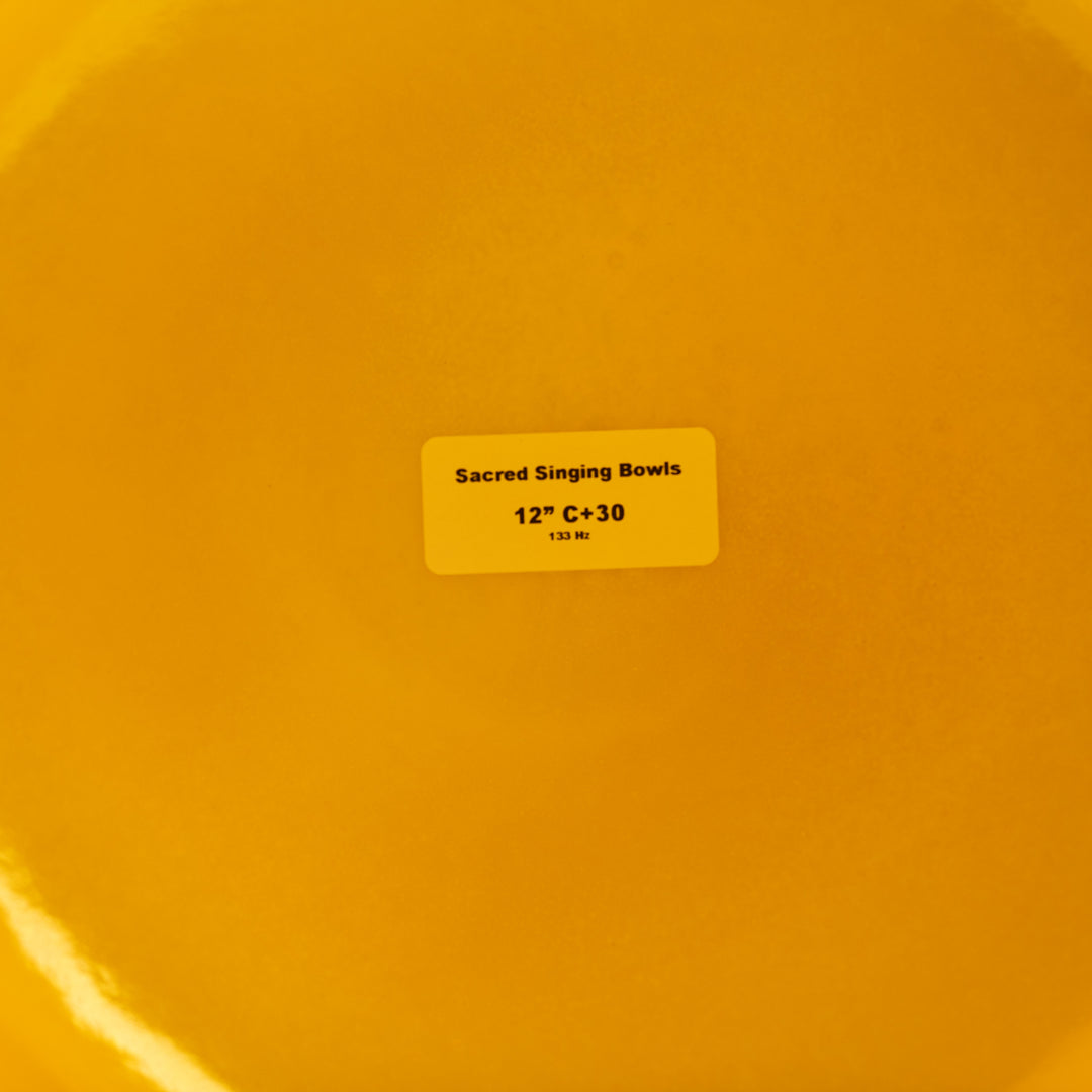 Sacred Singing Bowls™ product label with specifications