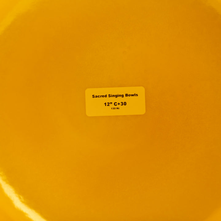 Sacred Singing Bowls™ product label with specifications