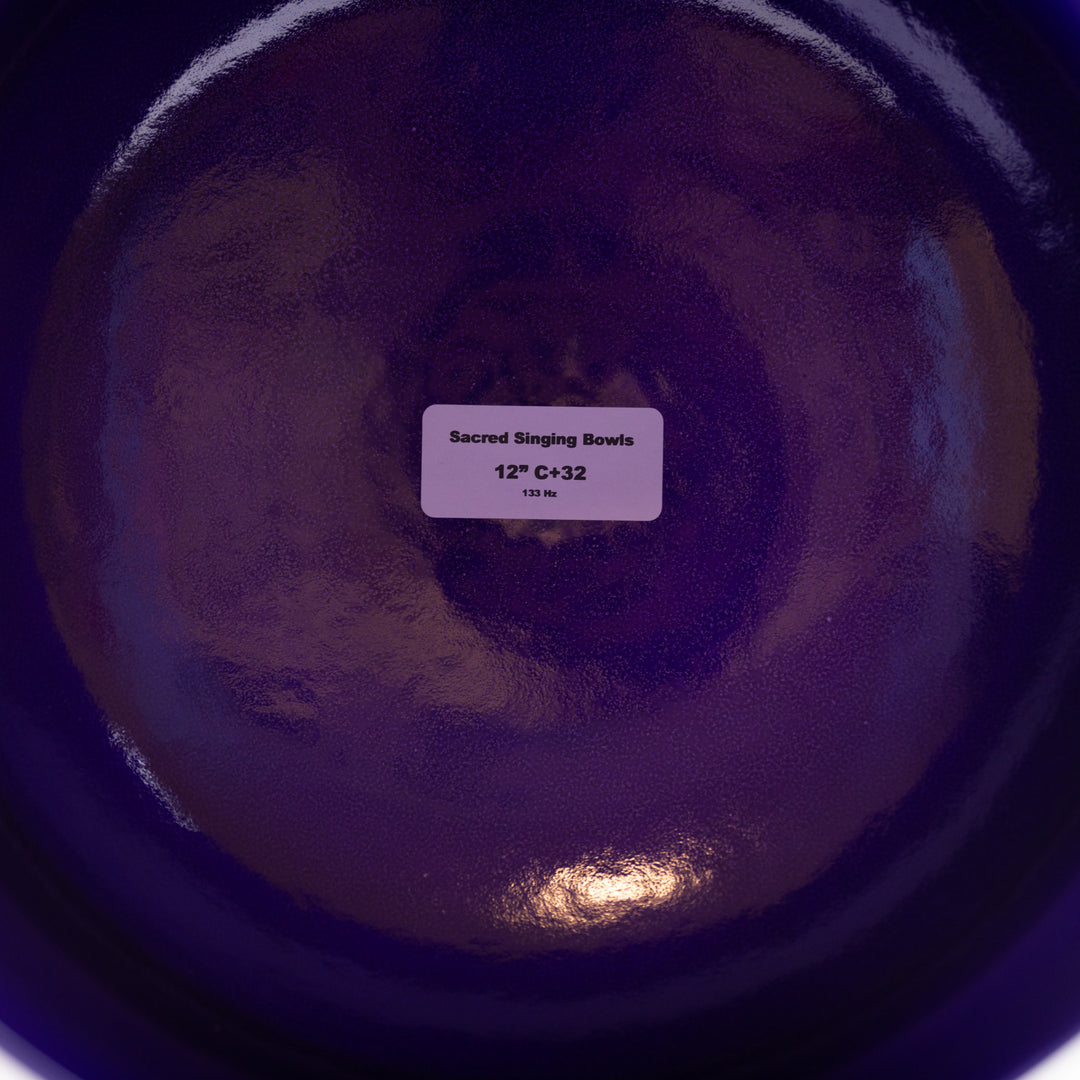 Sacred Singing Bowls™ product label with bowl specifications