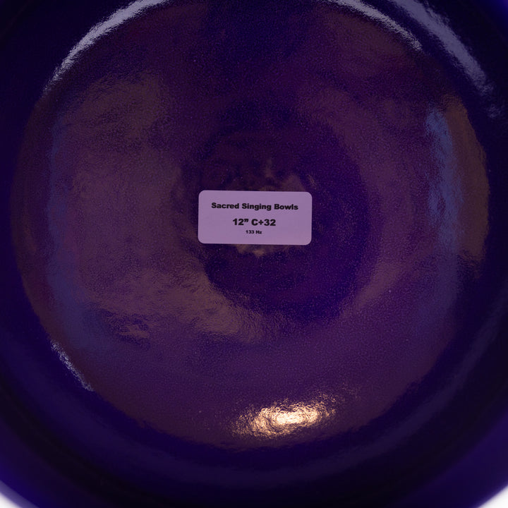 Sacred Singing Bowls™ product label with bowl specifications