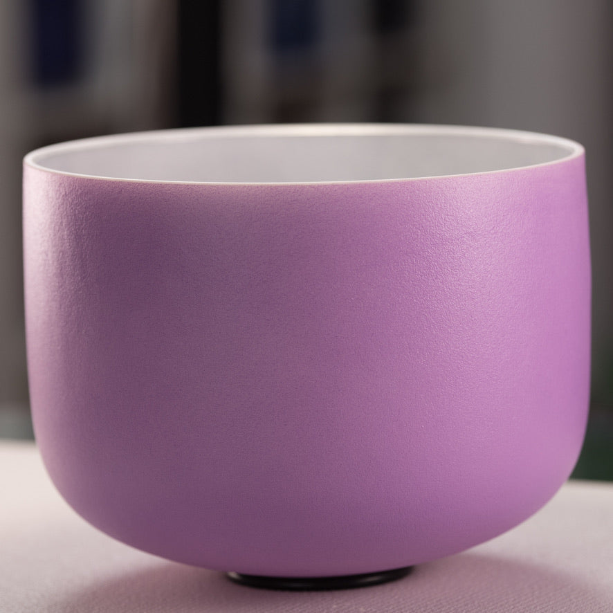 12" D-31 Frosted Lilac Blossom Crystal Singing Bowl from Bowls of Sound