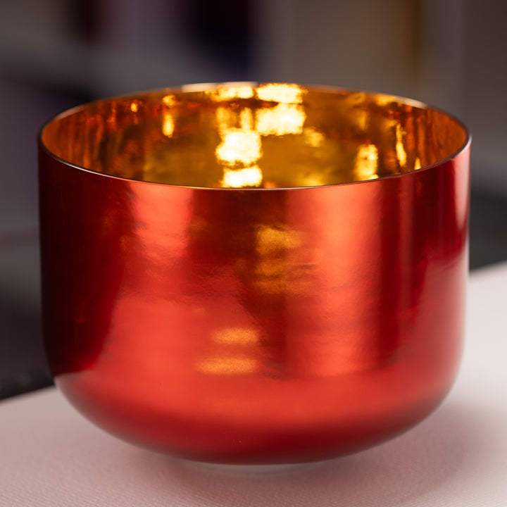 12" D#+11 Copper Connection Crystal Singing Bowl, 24k Gold inside from Bowls of Sound