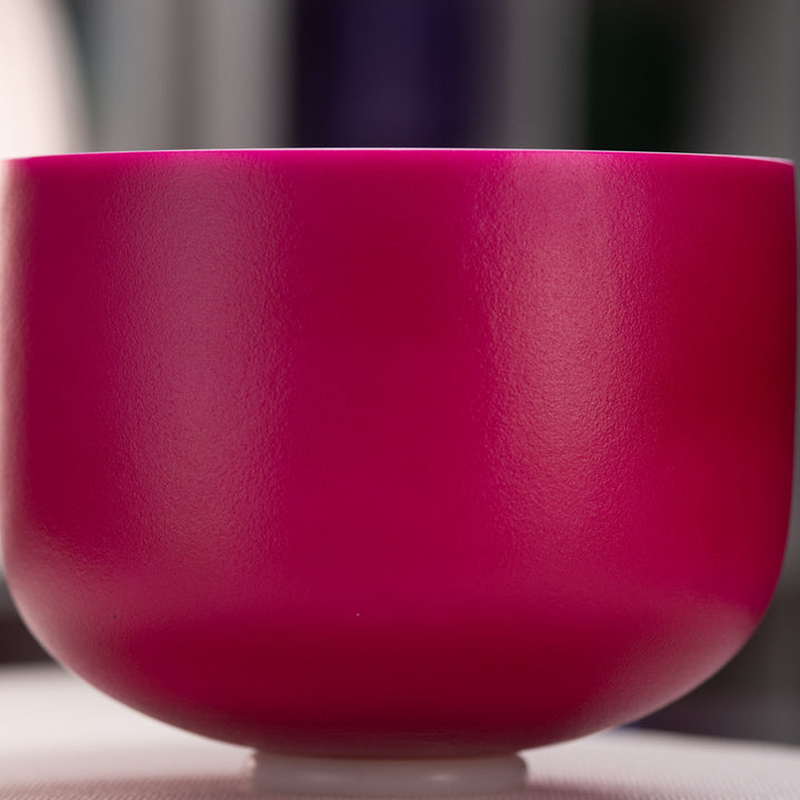 12" D#+3 Dreamy Peony Frosted Crystal Singing Bowl, Silver inside from Sacred Singing Bowls™