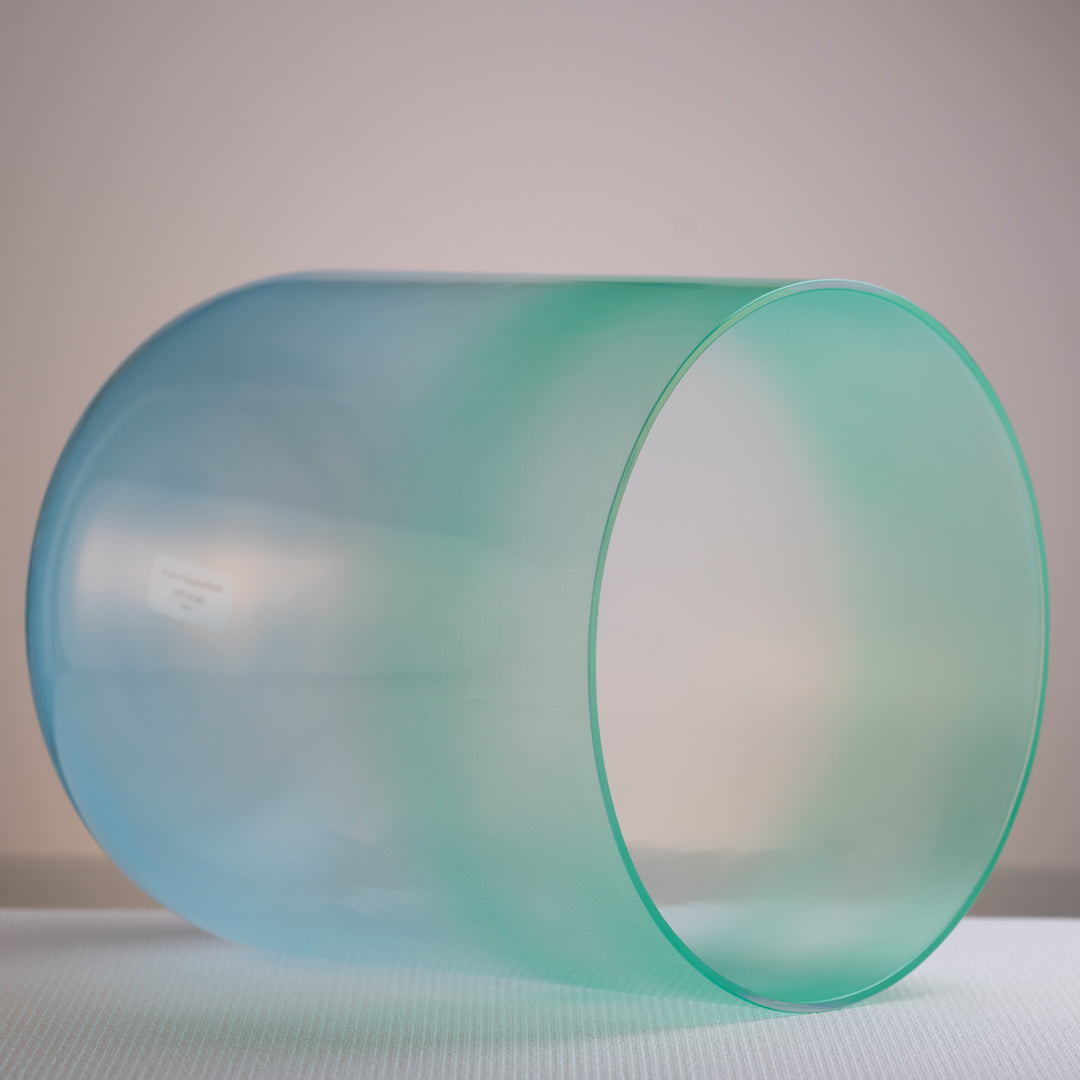 Blue and green sound bowl for sound baths