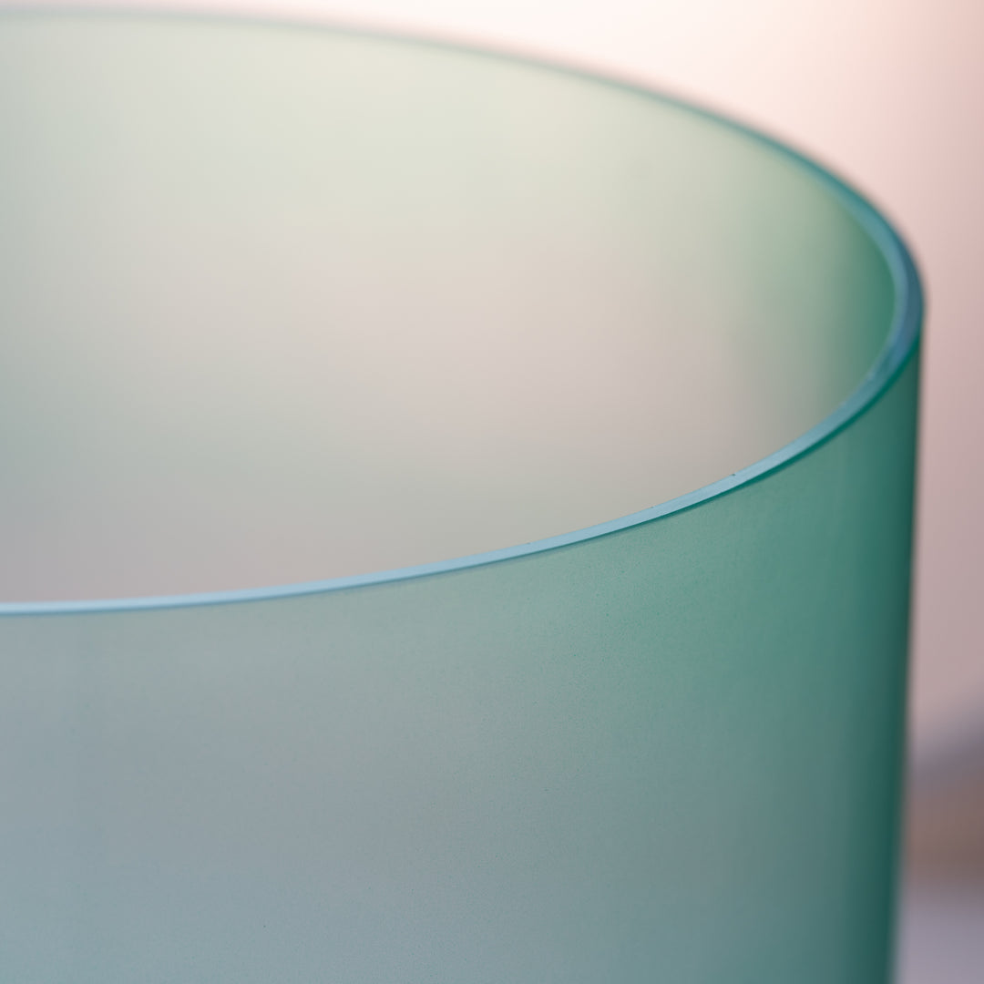 Crystal singing bowl close up