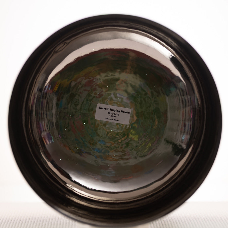 Sacred Singing Bowls™ product label with bowl specifications