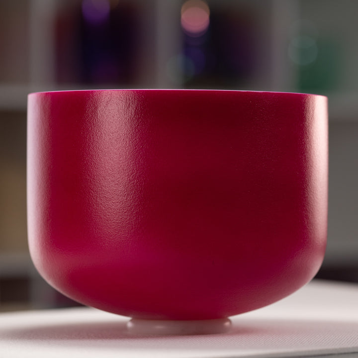 12" G#-26 Dreamy Peony Frosted Crystal Singing Bowl, Silver inside from Sacred Singing Bowls™