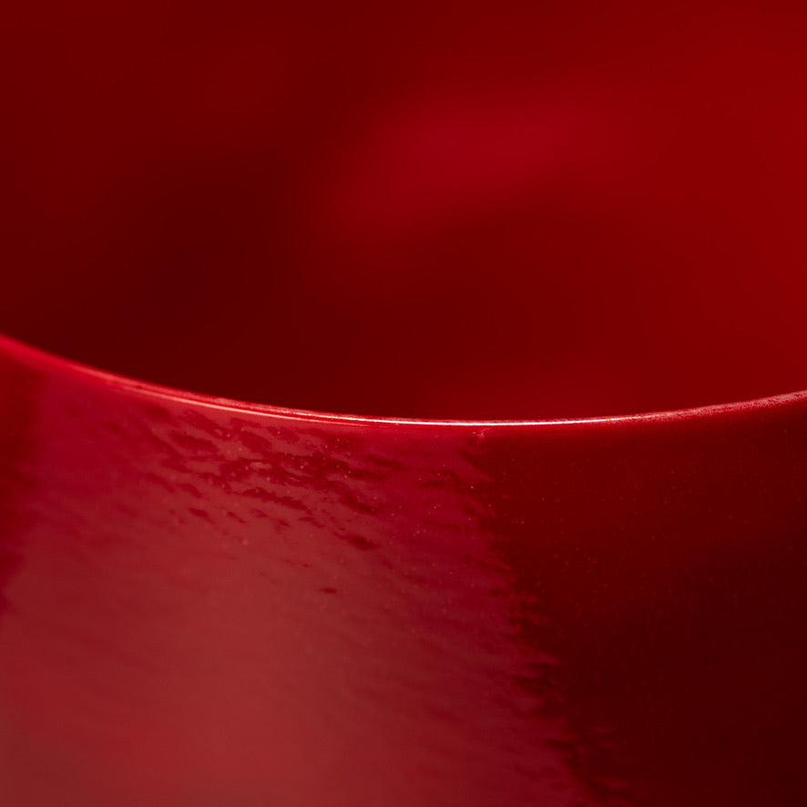 Crimson Dawn Singing bowl close up