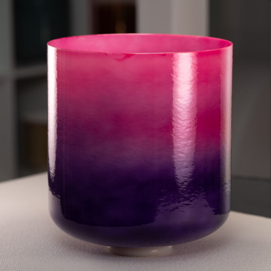 Pink & purple Throat chakra singing bowl