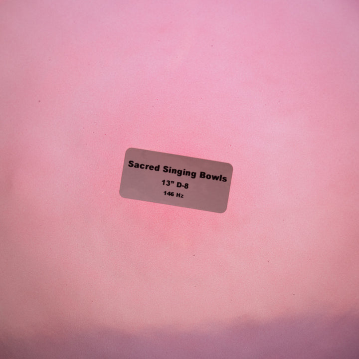 Sacred Singing Bowls™ product label with bowl specifications