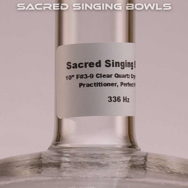 10" F#3-9 Clear Quartz Crystal Singing Bowl Handheld Perfect Pitch, Sacred Singing Bowls