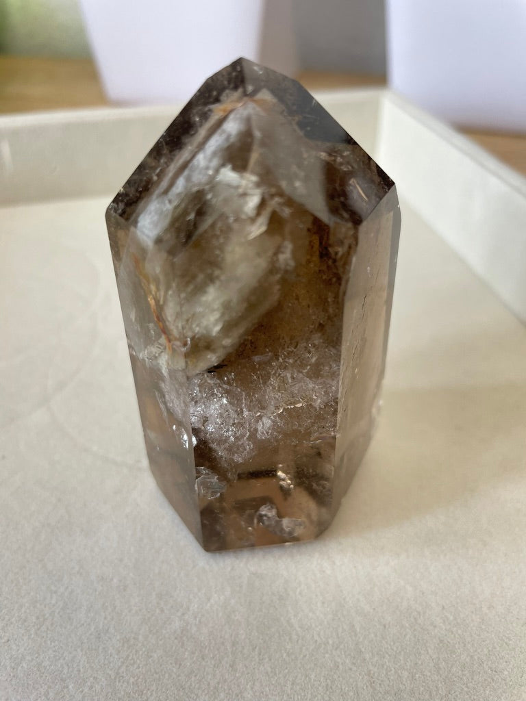 Smoky Quartz Tower with Thousand Layer Quartz