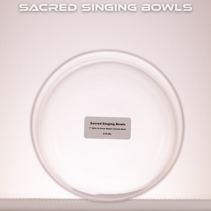 7" D#+16 Clear Quartz Crystal Singing Bowl, Sacred Singing Bowls