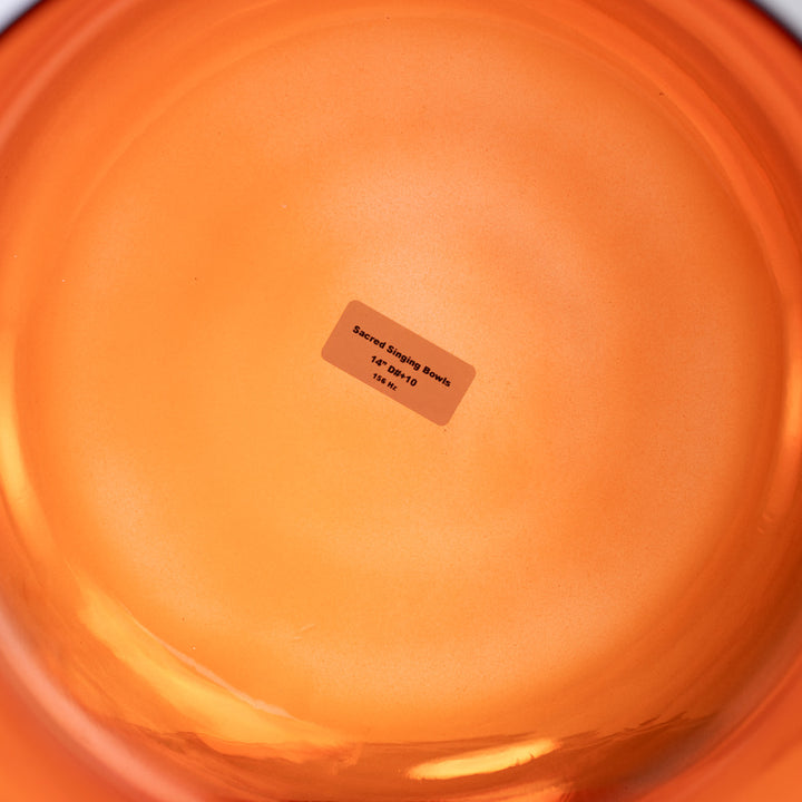 Sacred Singing Bowls™ product label with bowl specifications