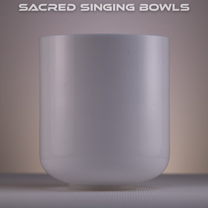 8" A#+0 White Quartz Singing Bowl