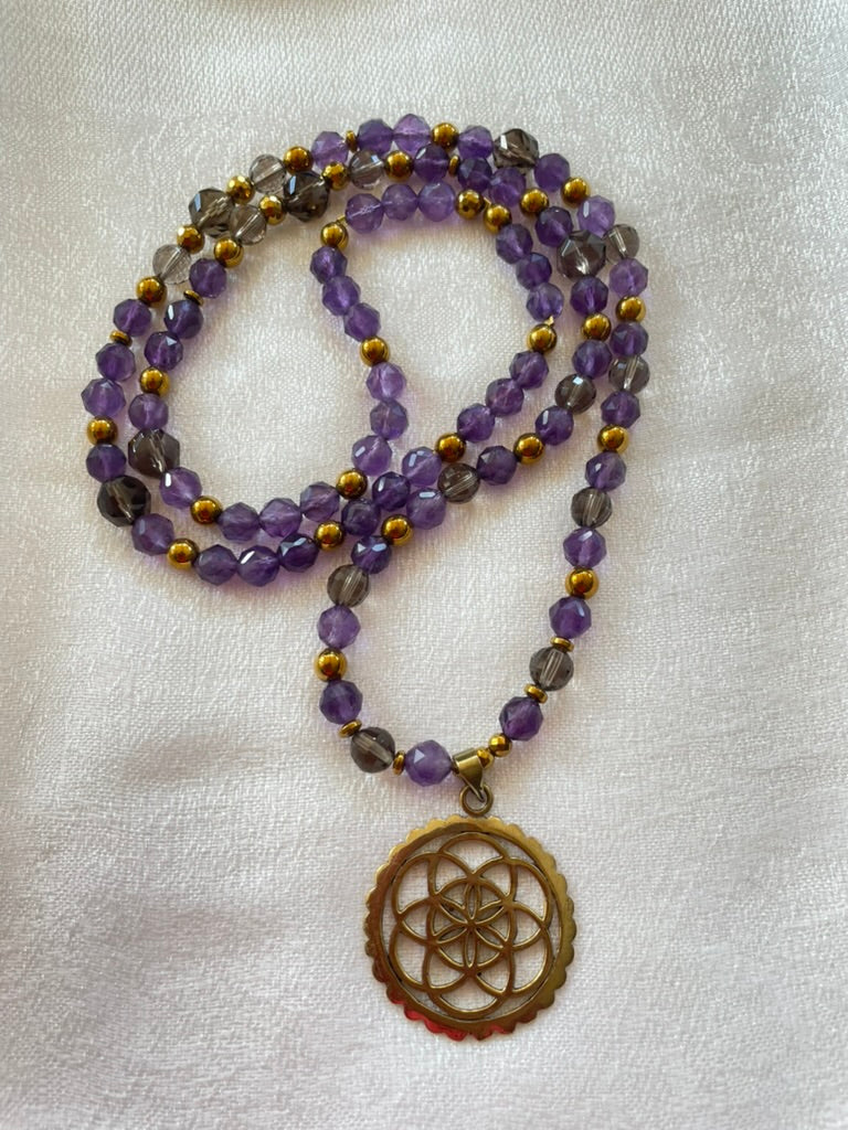 Faceted Amethyst Mala