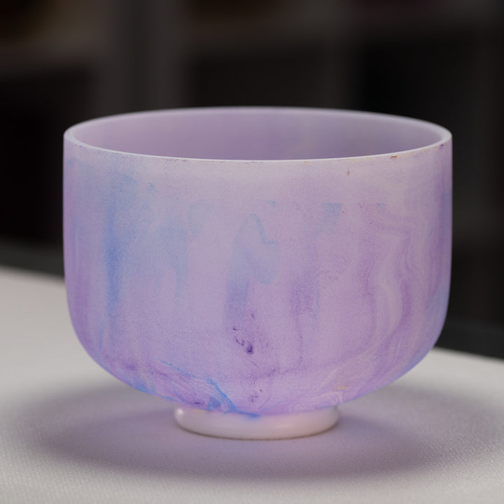 10" A-24 Light Purple Swirl Frosted Crystal Singing Bowl