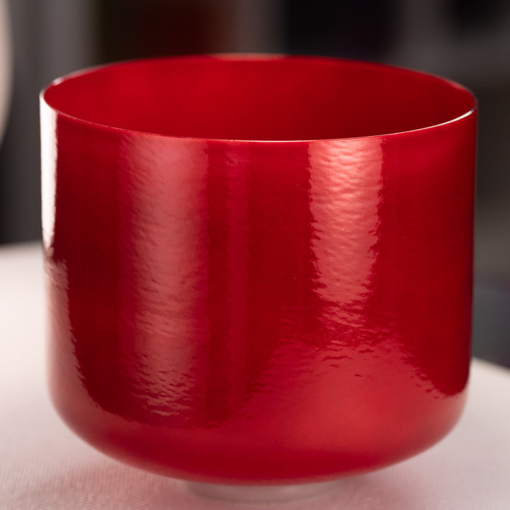 11" B-6 Crimson Dawn Crystal Singing Bowl, Perfect Pitch