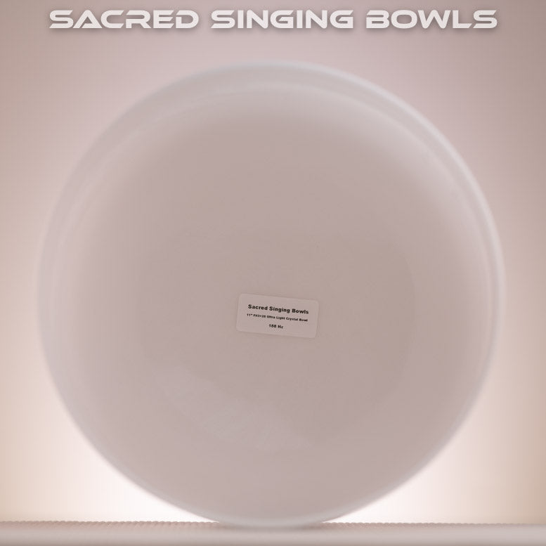 11" F#+28 White Light Crystal Singing Bowl, Sacred Singing Bowls