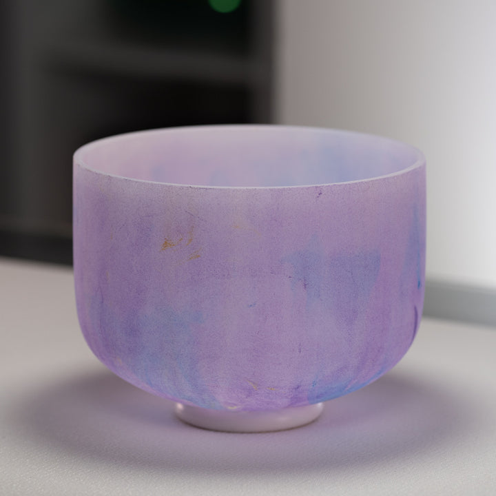 10" A-24 Light Purple Swirl Frosted Crystal Singing Bowl