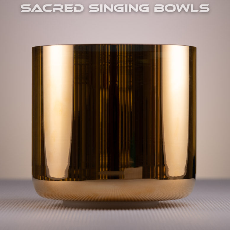 7" D-46 24k Gold Crystal Singing Bowl, Sacred Singing Bowls