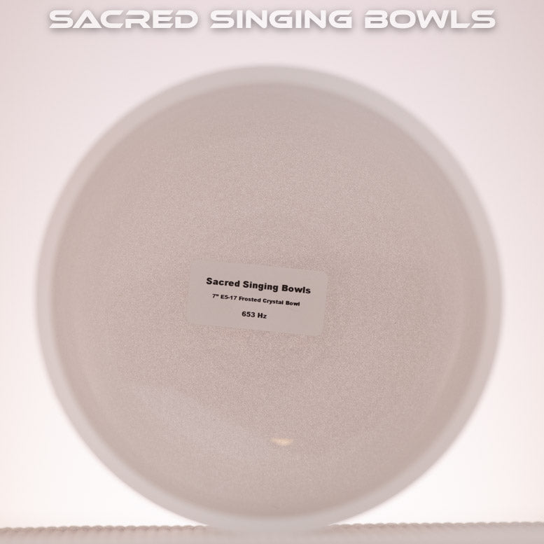7" E-17 Frosted Crystal Singing Bowl, Sacred Singing Bowls