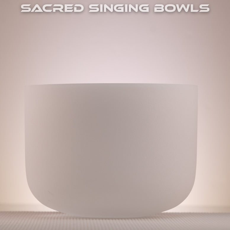 Frosted Crystal Singing Bowl Set: D# Major, Sacred Singing Bowls