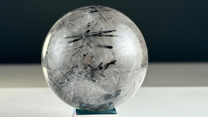 Tourmalinated Quartz Sphere