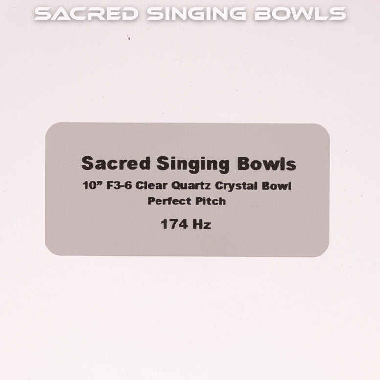 10" F-6 Clear Quartz Crystal Singing Bowl, Perfect Pitch, Sacred Singing Bowls
