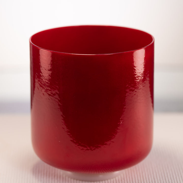 8" C-2 Crimson Dawn Crystal Singing Bowl, Perfect Pitch