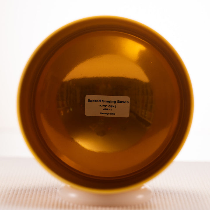 7.75" G#+5 Frosted Honeycomb Crystal Singing Bowl