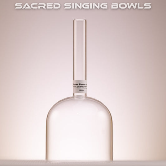 5" A4+8 Clear Quartz Crystal Singing Bowl, Perfect Pitch, Handheld, Sacred Singing Bowls