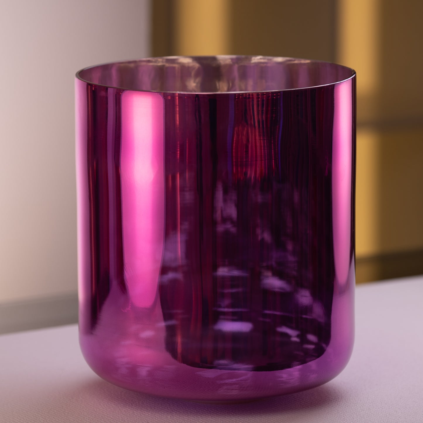 12” D-11 Magenta Manifestation Sacred Symphony Bowl, Silver Inside, Tall, Sacred Singing Bowls