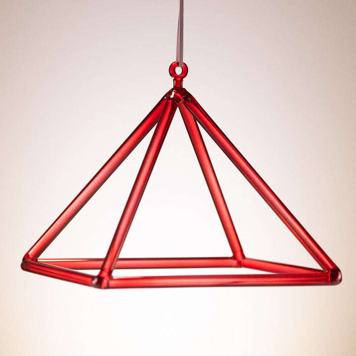 11" Ruby Ray Crystal Singing Pyramid