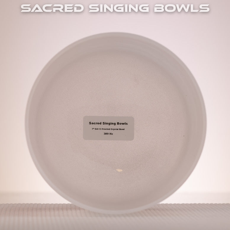 7" G-13 Frosted Crystal Singing Bowl, Sacred Singing Bowls