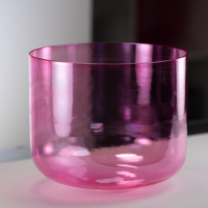 12" C#-5 Pink Lotus Crystal Singing Bowl, Perfect Pitch