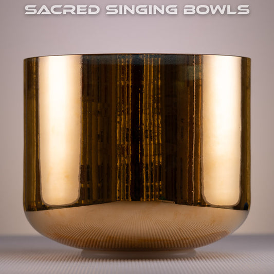 10" F#-9 24k Gold Crystal Singing Bowl, Perfect Pitch  | Sacred Singing Bowls