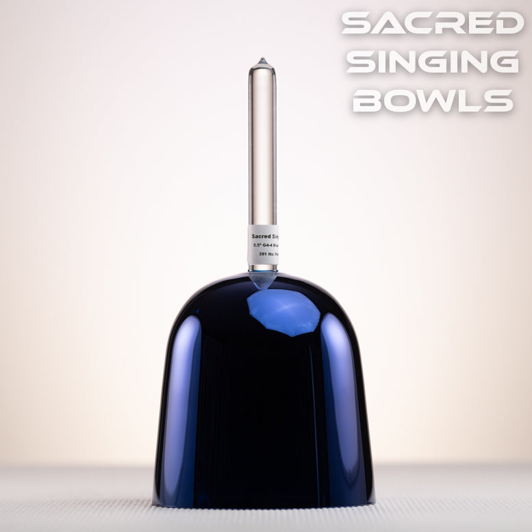 5.5" G-4 Blue Crystal Singing Bowl, Handheld, perfect pitch  | Sacred Singing Bowls