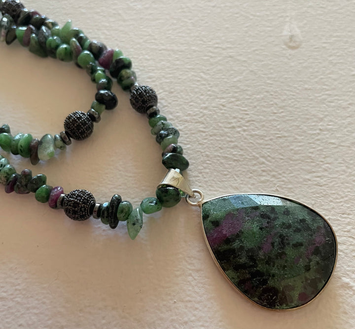 Ruby Zoisite Necklace